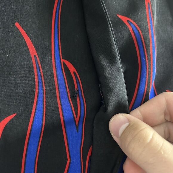 Vintage Easyriders Shirt Mens XXL Black Blue Flames Button Up Y2K Street Grunge - Picture 10 of 12